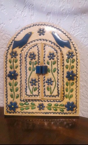Mexican tin mirror with - mexican,