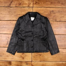 Vintage Bagatelle Leather Jacket M 90s Blazer Black Womens
