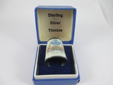 LOVELY  CASED CHARLES & DIANA SOLID SILVER ENAMELED THIMBLE 29th JULY, 1981