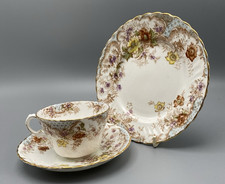 1 X S BRIDGWOOD & SON TRIO "GLEN" CUP SAUCER SIDE PLATE (8 SETS AVAIL) 1880S