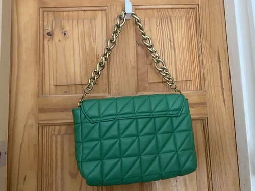 Zara green quilted shoulder - zara,