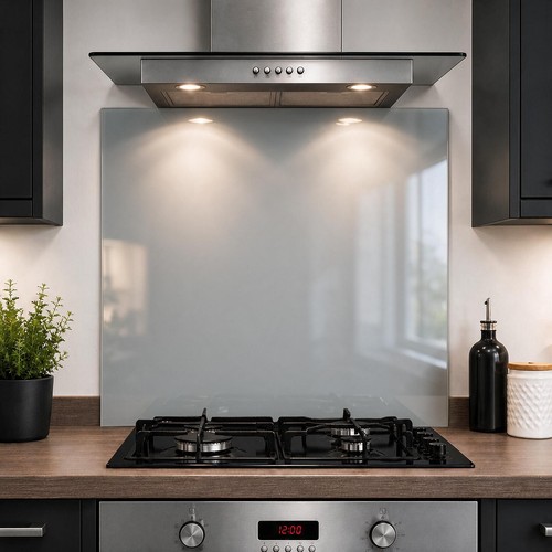 Pewter glass splashback - glass, 6mm