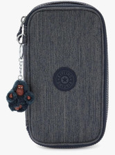 Bnwt Kipling Medium Pencil Case 50 pens in Denim True Blue RRP £37