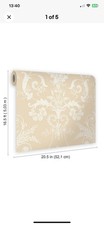 Laura Ashley Wallpaper Matt Josette Linen Damask Smooth Washable 5.2m² NEW