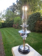 Antique Veritas Chrome Plated Best English Make  Duplex Oil Lamp & Chimney