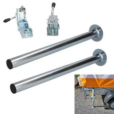 2 x Trailer Leg Prop Stands & Clamps 48mm x 460mm length Support Tube Caravan