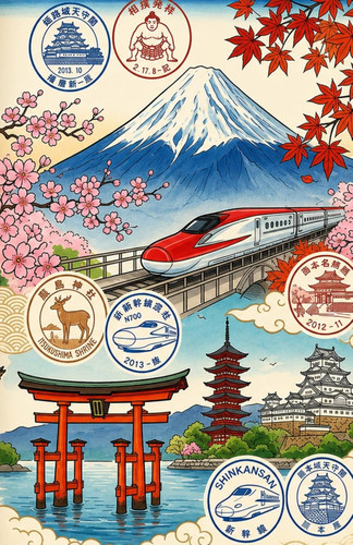 Japan eki stamp book the - book:,