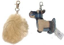 Bundle of 2 collectable Handbag decorations - Faux fur ball and a wee dog