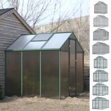 Walk-in Greenhouse Polycarbonate Panels Yard Outdoor Plants Grow House Aluminium