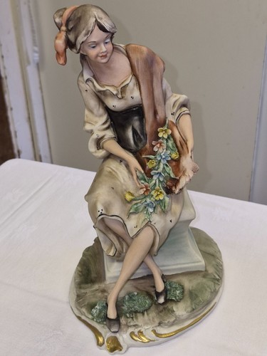 Vintage girl with - vintage, bouquet