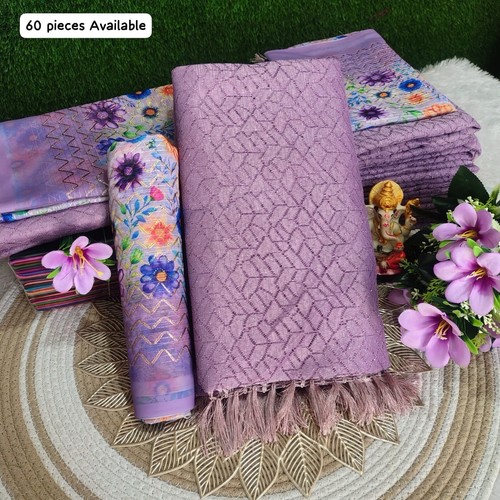 Lavender party wear saree with - lavender,