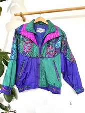 Vintage 80s Abstract Rave Culture Guava Ladies She’ll Suit Jacket Size 14 - 16