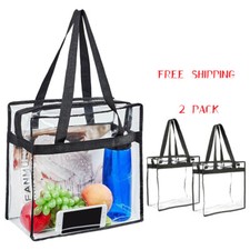 2 x Clear Transparent Tote Bag
