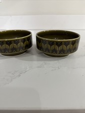A Pair of Hornsea Pottery Green Heirloom Pattern Soup/ Cereal Bowls 5” Wide