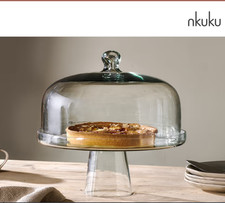 Nkuku Banjara Glass Dome Cake Stand -  RRP  £85