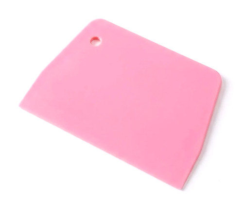 Pink plastic dough scraper - pink,