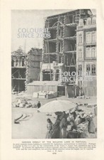 BUILDING LAWS PORTUGAL FRONT HOUSE SCAFFOLD C 1920 PHOTO ILLUSTRATION PRINT 