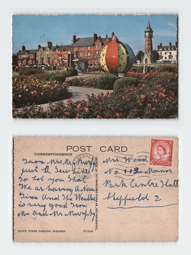 Vintage postcard clock - postcard,