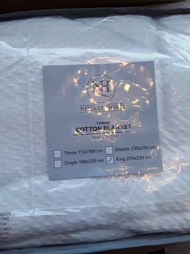 100 white cotton - white, blanket