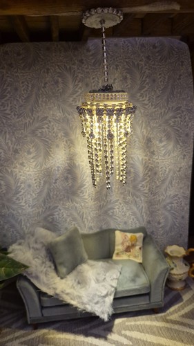 Dolls house working chandelier - house,