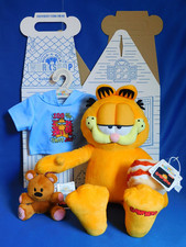Build a Bear Garfield Plush, Hoodie, Lasagna & Pooky Accessories + Box