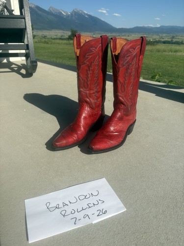Lucchese red eel ladies size - eel,