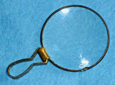 Great Antique Gold-Plated Brass Pocket Magnifying Glass, c1920