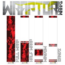 Archery Arrow Wraps - Wraptor Wraps Red Digital Camo Print - 13pk