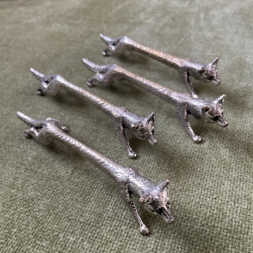 Set old silver plated fox - set,