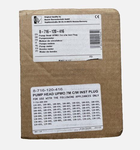 Worcester bosch pump head upmo - worcester,