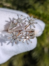 9ct White Gold Spinning Articulated Natural Diamond Ring Size L