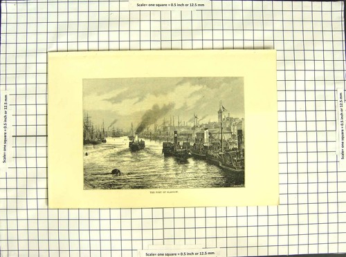 Original old antique print - original,