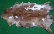 Luxury Goat hide Rug Hair on Area Rug Size 40"x26" Animal Leather Goat Skin G157