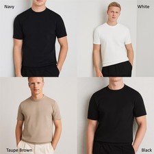 Reiss Mens Bradley Heavyweight T-Shirt Tee Short Sleeve White Navy Black RRP £68