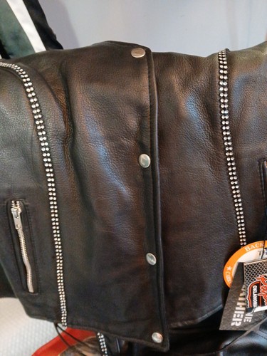 Women leather vest biker - women’s,
