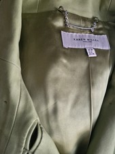 KAREN MILLEN EXQUISITE SIZE 10 GREEN TRENCH COAT NEW WITHOUT TAGS IMMACULATE