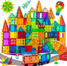 Magnetic Tiles 100 Piece Construction Toy Set Kids Building Blocks 3D Puzzle UK