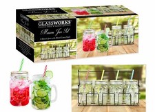 Mason Jar Drinking Glass Set