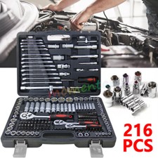 Professional 216 PCS Ratchet.Spanner Socket Set 1/2" 1/4" 3/8" Tool Kit*+Case.(: