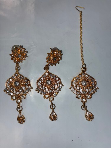 Indian gold tone rhinestone - indian,
