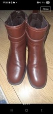 Brown Leather Ankle Boots Size