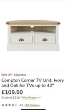 Compton Corner TV Unit Ivory NEW EX-DISPLAY