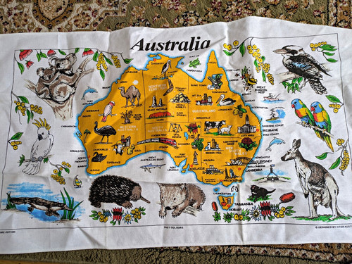 Cotton australia map tea - tea, towel