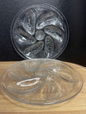 2x Vintage Oyster Glass Plate
