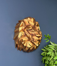 Gold Geometric Lion Head Wall