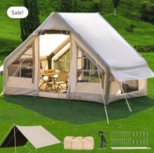 Inflatable Camping Tent with Waterproof Canopy, Cabin Tent, 4-6 Person Glampi...