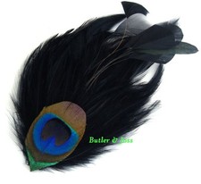 Black Peacock Feather Hair