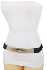 Women Black Elastic Narrow