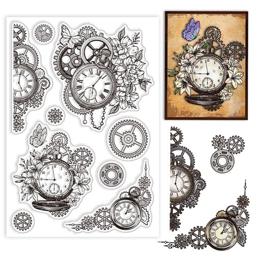 Clear stamps steampunk pocket - clear,