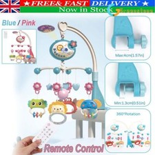 Baby Musical Crib Bed Bell Cot Mobile Moon + Star Dream Light Nusery Lullaby Toy